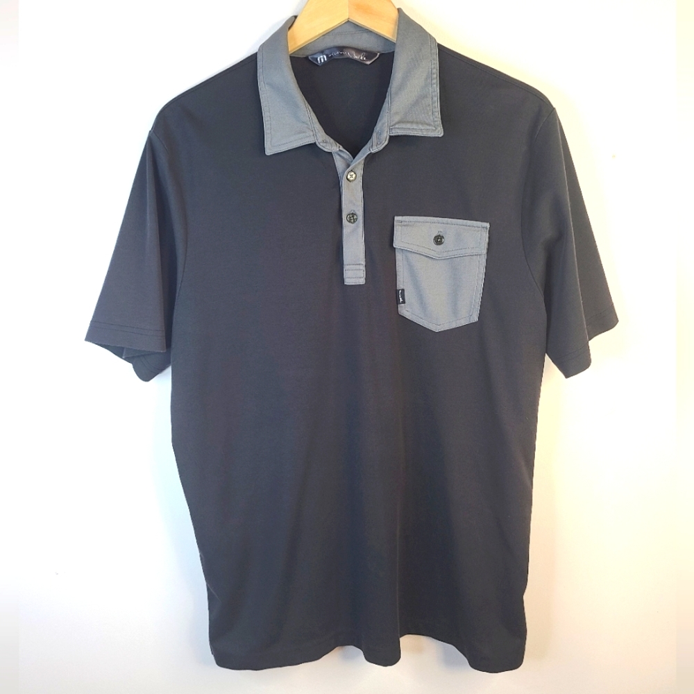 Travis Mathew- Short Sleeve Polo - SIZE L - Black Office Golf